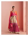 Kaveri By Sayuri Simar Silk Hand Mirror Work Designer Indo Western 